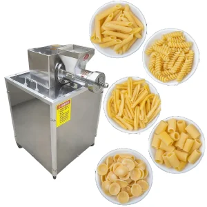 Automatic Electric Macaroni Pasta Maker Machine with Food Grade Stainless Steel 304 25-100kg/h Capacity Core Motor Component