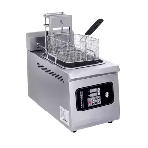Automatic Electric Stainless Steel Countertop Deep Fryer with Double Baskets 14L