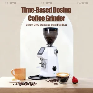 Automatic Espresso 74mm Titanium Flat Burr Coffee Grinder with LCD Screen Heavy Duty Commercial Use High Level for Household Use