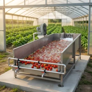 Automatic Fruit Apple Bubble Brush Washing Cleaning Vegetable Washer Machine with PLC Motor