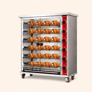 Automatic Gas Chicken Rotisserie Oven Commercial BBQ Roasting Machine High Capacity Stainless Steel Design
