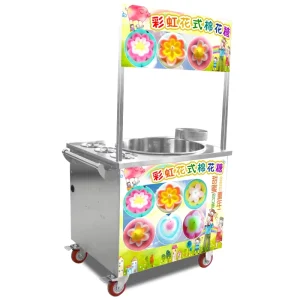 Automatic Gas Electric Cotton Candy Floss Maker Vending Machine with Glow Stick Automatic for Kids