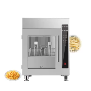 Automatic Lifting Commercial Ventless Smokeless Deep Fryer 5 stage Electronic Purifier With 2 Independent Control System 7.5L*2