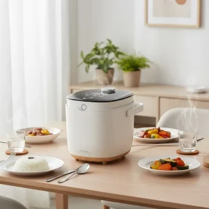 Automatic Low Sugar Mini Rice Cooker 400W with Digital LED Display Non Stick Coating Square Design 1.1-2L Capacity