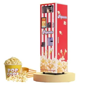Automatic Metal Snacks Popcorn Maker Machine Fast Food Vending Coin Operated for Cinemas and Shopping Malls