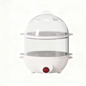 Automatic Mini Double Layer Food Steamer Breakfast Portable Electric Home Egg Cooker Auto Shut Off Eco Friendly Plastic