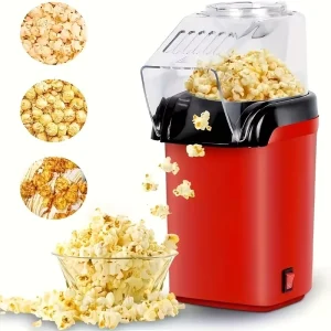 Automatic Mini Popcorn Machine Plastic Hot Air Turbine Heating Home Electric Popcorn Machine One Touch Operation No Oil Required