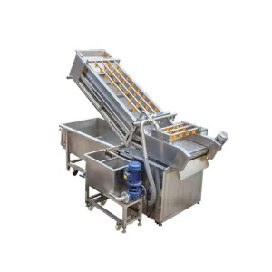 Automatic Multifunctional Vegetable and Fruit Bubble Washer with Corn Processing Capability Food Grade High Efficiency