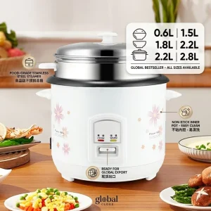 Automatic Portable Stainless Steel Non-stick Electric Rice Cooker 0.6L-2.8L Household Multifunction Drum Shape Rice Cooking Pot