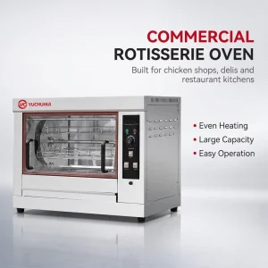Automatic Rotating Electric Chicken Rotisserie Oven Stainless Steel Horizontal Roast Chicken Griller Machine for Restaurant Use