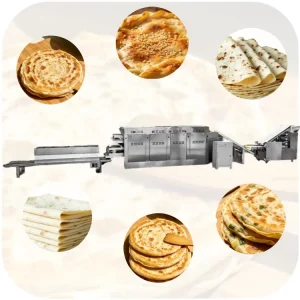 Automatic Roti Maker Lebanese Arabic Pita Bread Baking Machine Production Line for Pancakes Bread Tunnel Oven Baking Tunnel