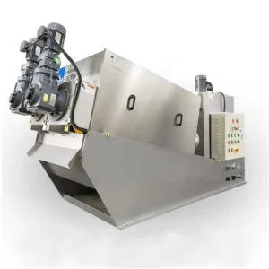 Automatic Sludge Dehydration Equipment 80% Solids Discharge Screw Press Dehydrator for WWTP STP Minimal Environmental