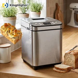 Automatic Stainless Steel Bread Maker Machine Electric Multifunction 12 Program Baking Equipment for Home and Small Businesses