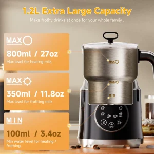 Automatic Stainless Steel Electric Milk Frother Machine Timer One-Touch Operation 600W Easy Cleaning for Household Hotel Use