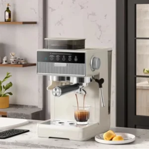 Automatic Stainless Steel Espresso Maker Coffee Machine Milk Frother French Press System 20 Bars Pressure 11 Cup