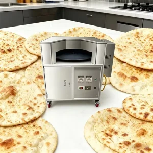 Automatic Temp Controlled Rotary Pancake Oven 110V 220V Stainless Steel Crepe Baking Machine for Snack Shop