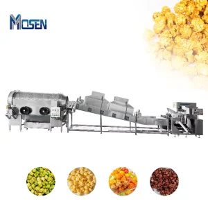 Automatic Tilting Caramel Popcorn Mixer Machine Big Industrial Gas Popcorn Production Line Commercial Electric Pop Corn Maker
