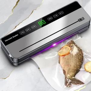 Automatic Touch Screen Vacuum Food Sealer Powerful Pump Household Electric Preserver for Plastic Materials RV Use