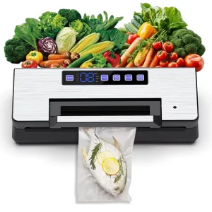 Automatic Vacuum Food Sealer Machine Vacuum Bag Sealer Can Sealer Vacuum Seal Packing Machine with Bag Roll Holder