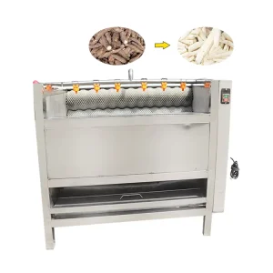 Automatic Vegetable Brush Cleaning Machine Cassava Peeling Carrot Peeler Fruit Washer Brush Ginger Peeler