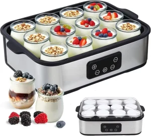 Automatic Yogurt Maker Jars Digital Yogurt Maker Machine Adjustable Temperature Control for Fresh Homemade Yogurt Dessert