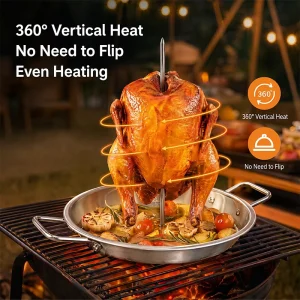 BBQ Grilling Accessory Vertical Rotisserie Vertical Spit Stand Pastor Skewer for Tacos Pastor Shawarma Gyros