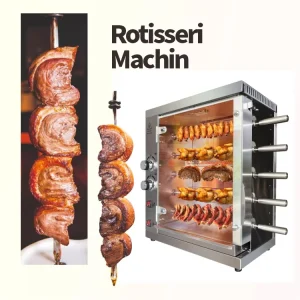 BBQ Kebab Rotisserie Grill Chickens Gas Rotisserie Machine Stainless Steel Commercial Chicken Kebab Meat Roaster Machine