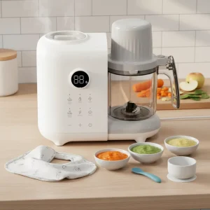 BFP 1500E Baby Food Processor 6 in 1 BPA Free Auto Blend Milk Warming Bottle 300W OEM ODM Accepted