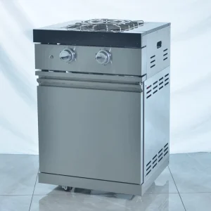 BLACK SS304 Burner Unit Freestanding 6 Burner BBQ with Rear and Side Burners Piezo Ignition Automatic Shut Off Safety