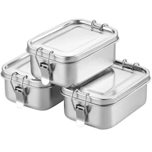 BPA-Free 550ml Stainless Steel Food Storage Reusable Lunch Snack Boxes Freezer Dishwasher Safe Microwavable Heatable Leak Proof