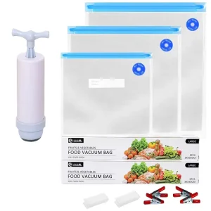 BPA-Free PE Food Saver Vacuum Sealer Bag Durable Reusable Custom Size Hand Pump Rice Storage Pet Gravure Printing Recyclable