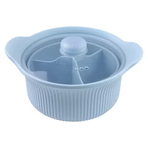 BPA Free Silicone Microwave Steamer Bowl 3 Compartment Microwave Steamer Pot with Handle