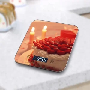 BSCI 15kg 1g Nutrition Weighing Scale Electronic Digital Kitchen Food Scale Black Color Glass