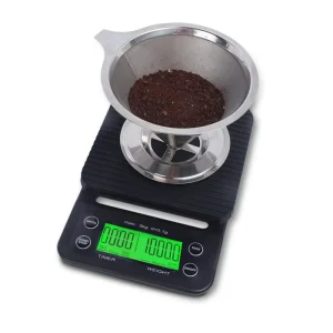 BSCI 3KG Electronic Food Weighing Home Kitchen Digital Coffee Scale Timer Black Color Factory Price