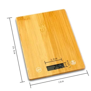 BSCI 5kg Smart Electronic Food Digital Bamboo Kitchen Weight Scale PVC Protect