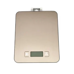 BSCI Customized 15kg Digital Multifunction Kitchen Food Scale Stainless Steel Platform Golden Color