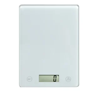 BSCI Digital Food Scale Kitchen Weighing Scale 5KG White Color Glass With Bowl