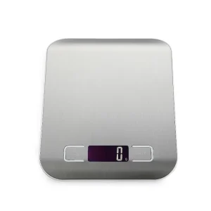 Balanza Household Digital Kitchen Scale 5kg Stainless Steel with 1g Precision Battery Powered LCD Display for Weight Measuring