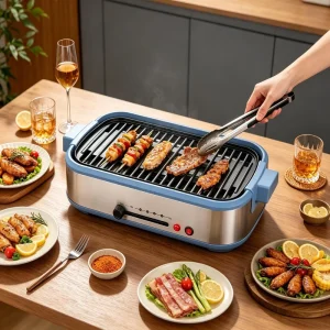 Barbecue Grill Indoor Smokeless Barbecue Table Fast Heating Multi certified Household Electric Griddle Family Gathering