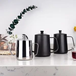 Barista Precision Pour Over Coffee Kettle Stainless Steel 304 Gooseneck Long Narrow Drip Spout for Controlled Pour Over Brewing