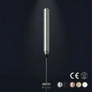 Battery Operated Stainless Steel Milk Frother Electric Coffee Foam Maker Handheld Whisk for Home Cafe Barista