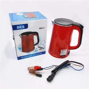 Battery Powered Electric Kettles 12V 24V 304 Stainless Steel 1.8L Camping Solar Kettle