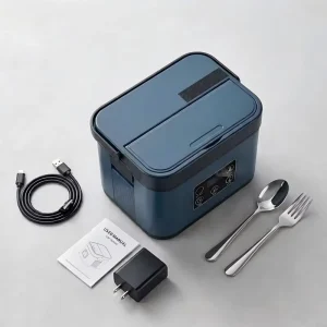 Battery Powered Heated Lunch Box Portable Food Warmer with 304 Stainless Steel for Work Outdoor