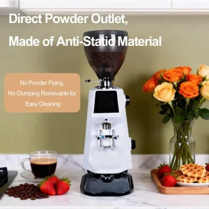 Big Capacity Electric Automatic 74mm Titanium Flat Burr Coffee Grinder with LCD Screen for Heavy Duty Commercial Coffee Shop Use