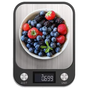Big Platform 10Kg 15Kg Cooking Weighing USB Rechargeable Stainless Steel Electronic Kitchen Food Weight Digital Scale