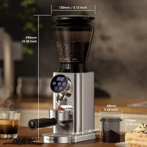 BioloMix Professional Conical Burr Coffee Grinder with Digital Control for Espresso Pour Over Electric Coffee Grinder