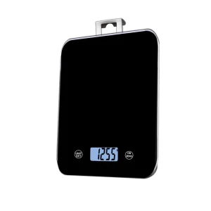 Black 15kg Digital Kitchen Scale with LCD Display 1g Precision and Hook