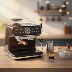 Black 2600W Integrated Espresso Machine Grinder 20 Bar Professional All in One Coffee Maker Smart Touch Screen for Home Use