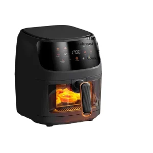 Black Cross border Household Touchscreen Multifunctional 8L Visible Air Fryer Electric Oven 2400W No Installation