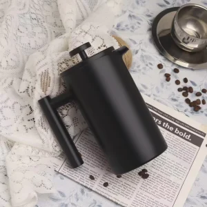 Black Double Wall Stainless Steel French Press Set 350ml 600ml 800ml 1000ml 1500ml Large Capacity 6-12 Hours Thermal